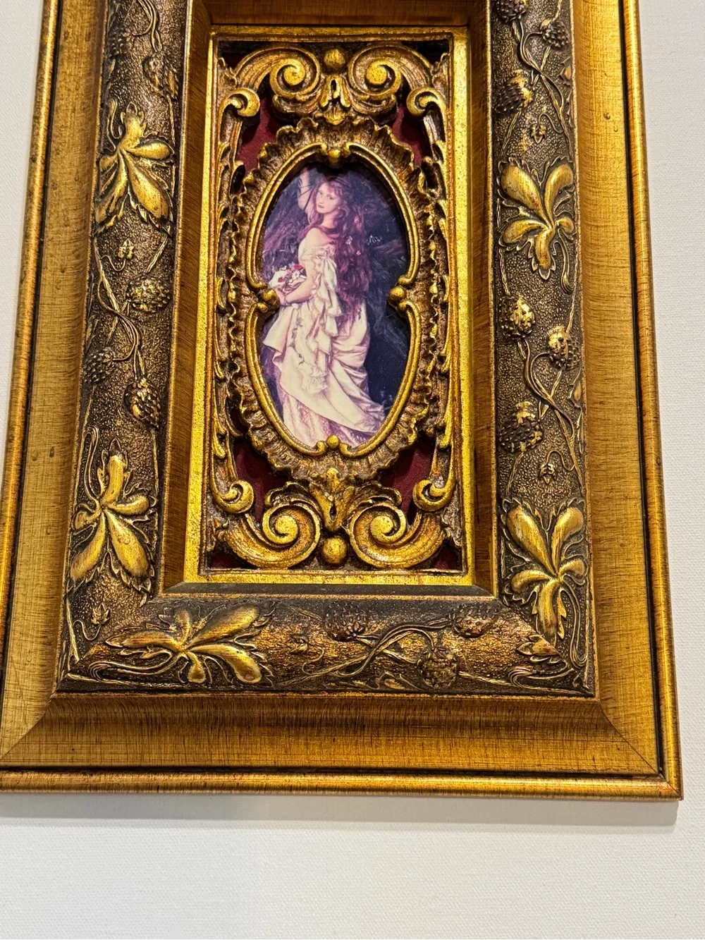 Rare Vintage ORNATE GOLD FRAME OPHELIA BY ARTHUR HUGHES PRINT 15